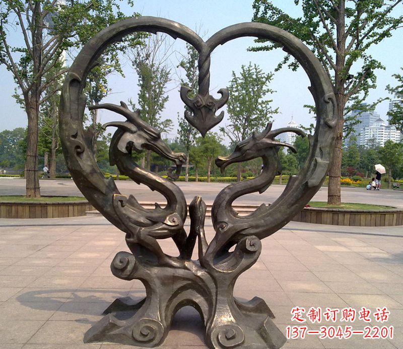 开封铜雕双龙戏珠