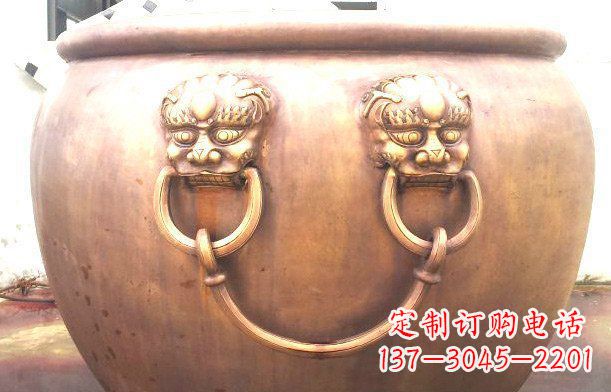 开封铜雕水缸寺庙景观雕塑_1