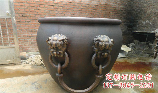 开封铜雕水缸寺庙景观雕塑_2