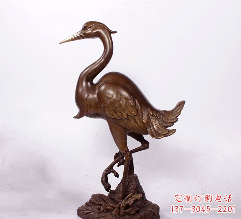 开封铜雕仙鹤动物雕塑