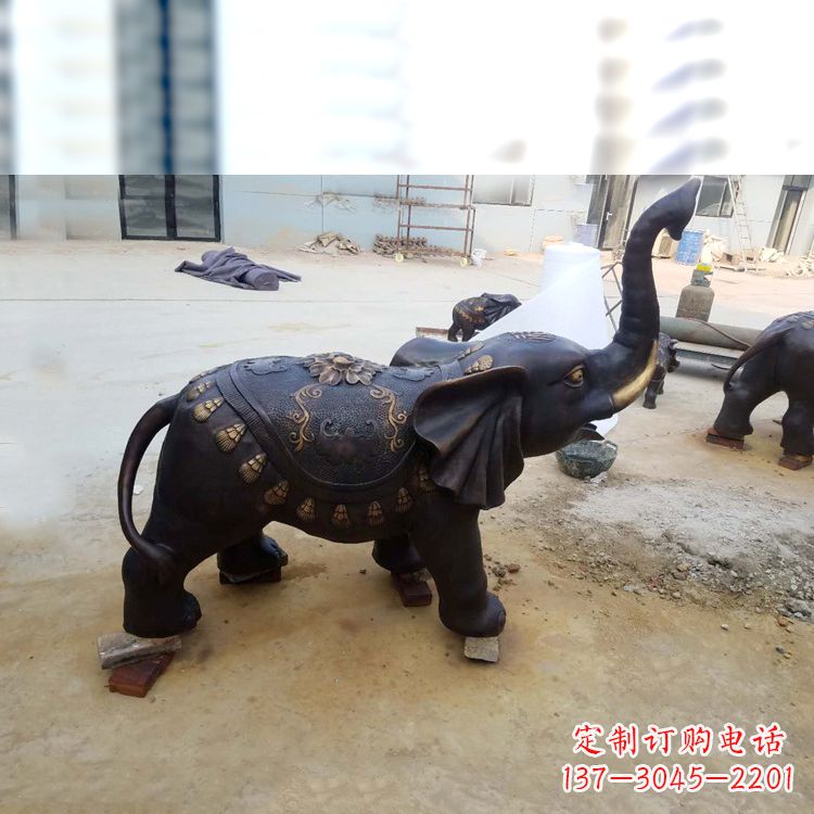 开封铜雕小象雕塑摆件