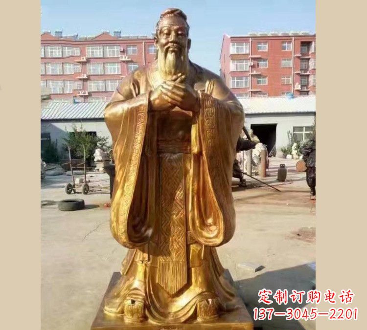 开封铜雕校园孔子
