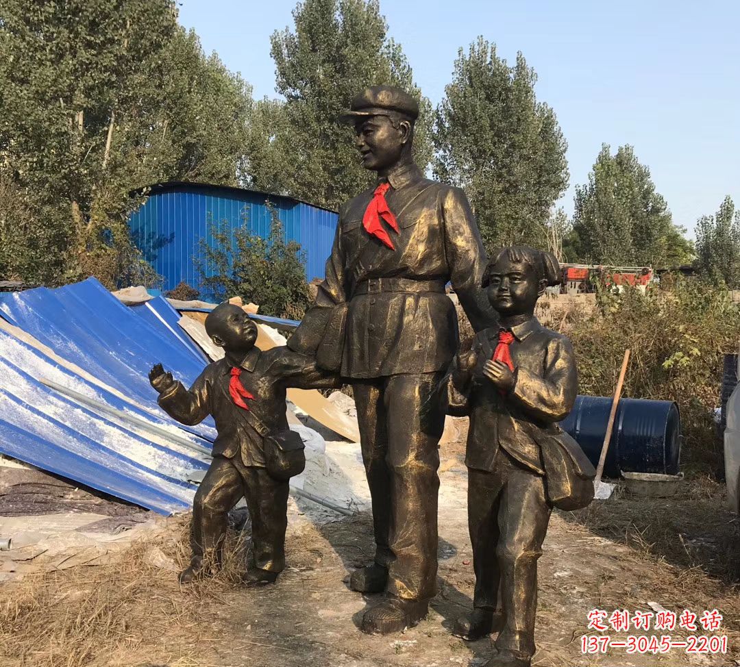 开封铜雕校园雷锋雕塑