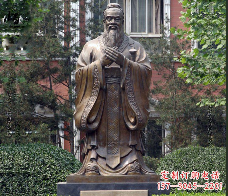 开封铜雕学校孔子圣人雕塑摆件 (2)