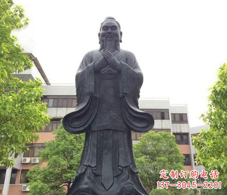 开封铜雕学校孔子圣人雕塑摆件