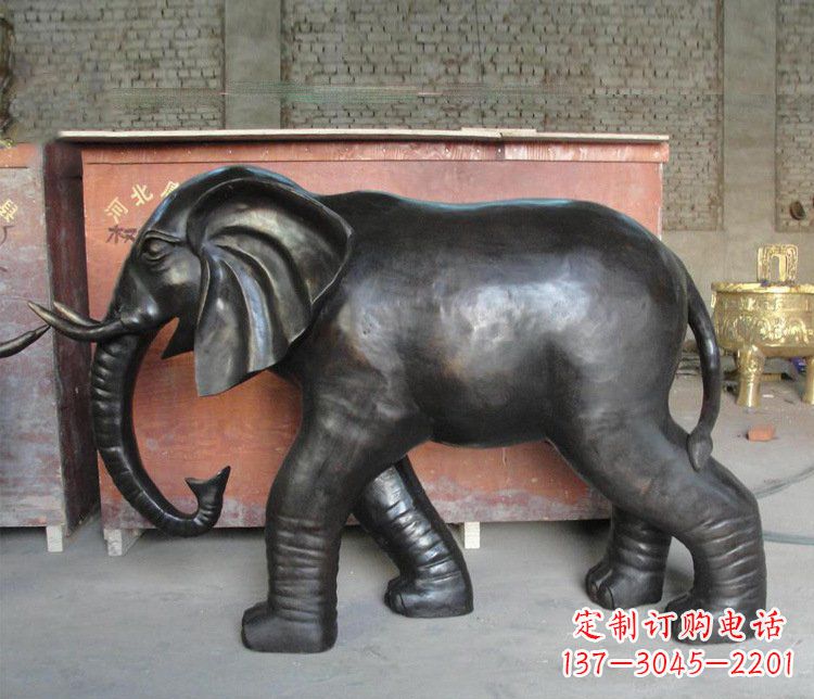 开封铜雕园林动物大象雕塑