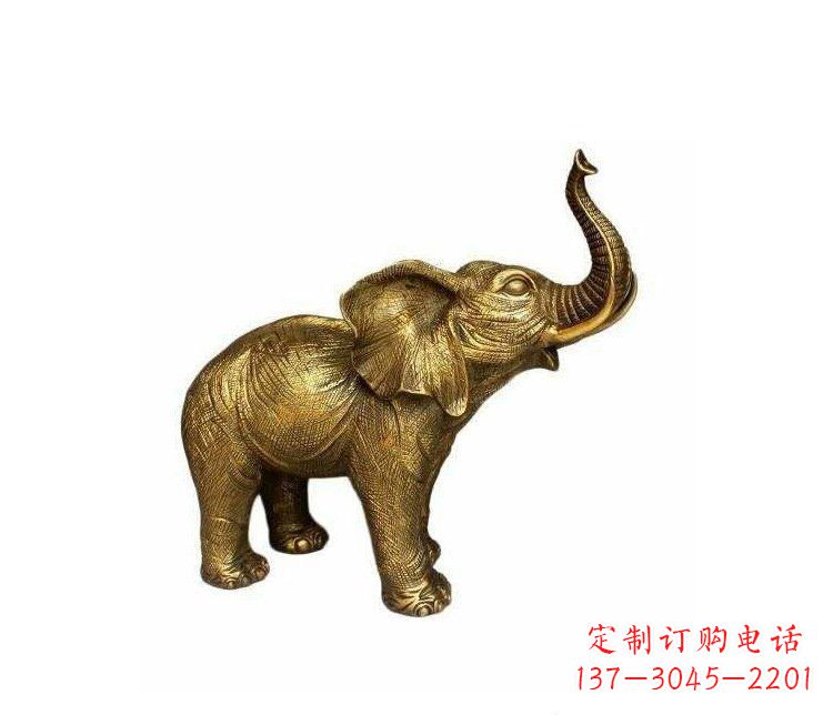 开封铜雕园林动物小象雕塑
