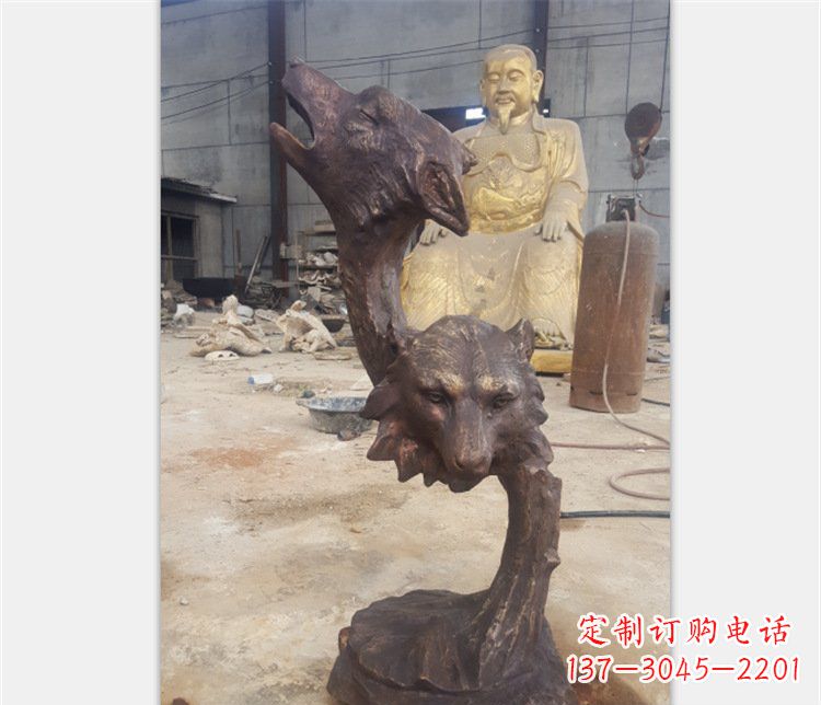 开封铜雕园林金钱豹动物雕塑