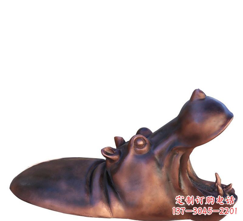开封铜雕张嘴河马
