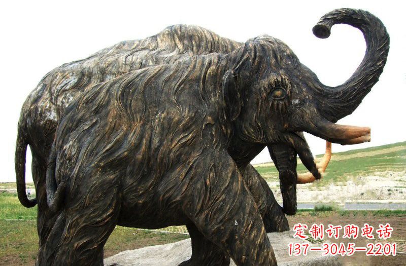 开封铜雕长毛象动物雕塑