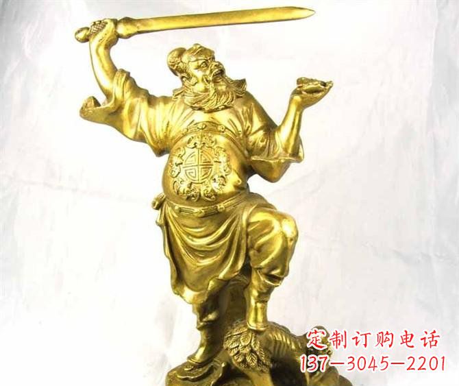 开封铜雕赵公明古代人物雕塑