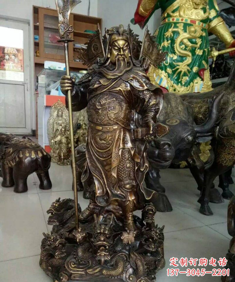 开封铜雕镇宅关公寺庙神像雕塑摆件