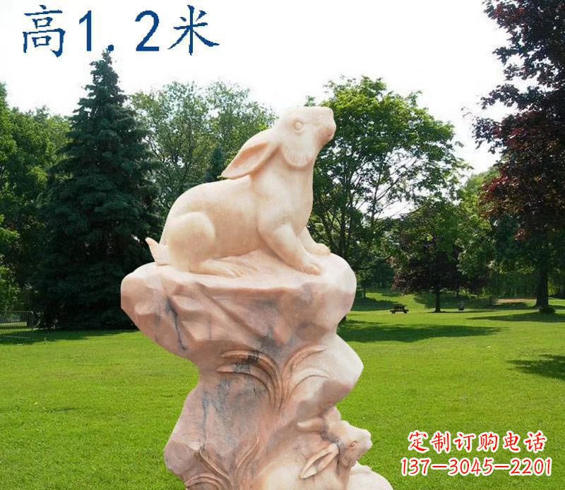 开封晚霞红12生肖动物石雕