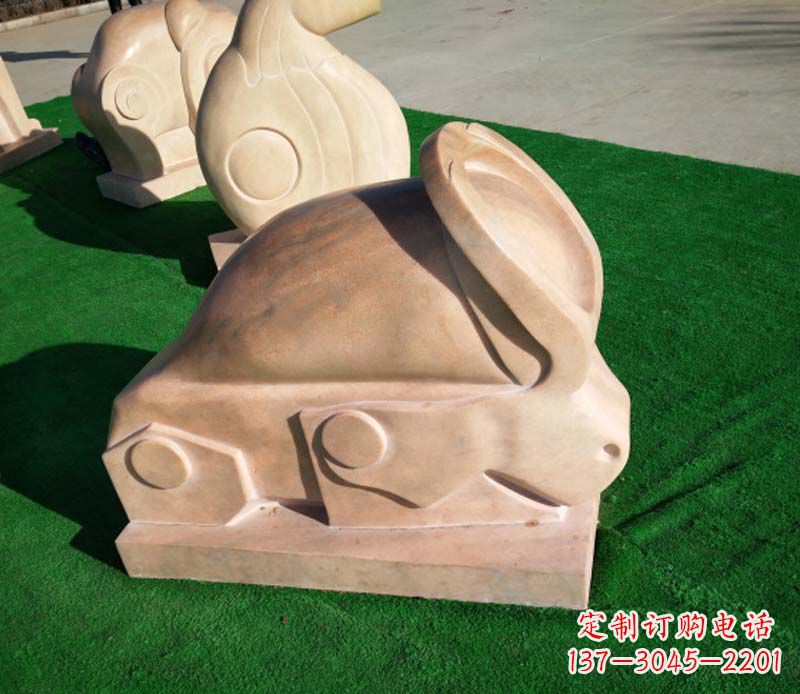 开封晚霞红抽象十二生肖石雕