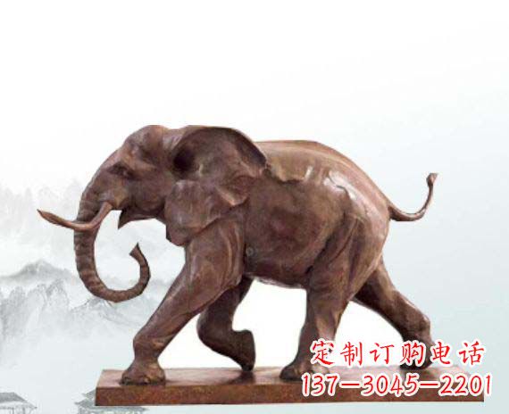 开封晚霞红大象公园动物石雕