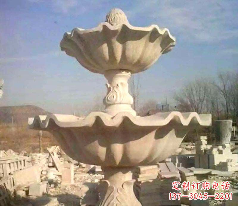 开封晚霞红大型喷泉石雕