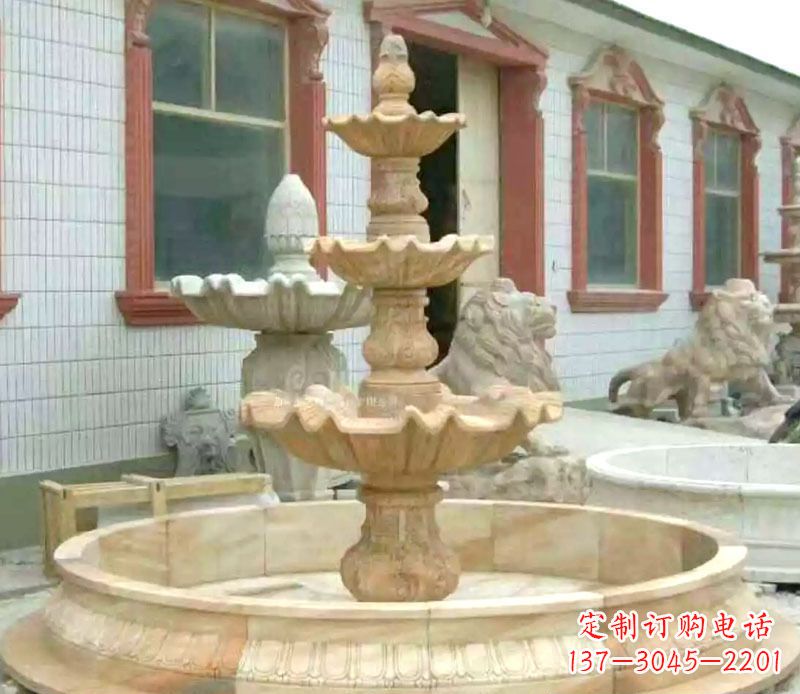开封晚霞红大型喷泉石雕 (3)