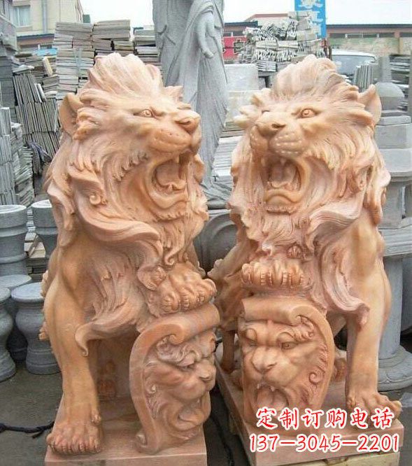 开封晚霞红盾牌欧式狮子