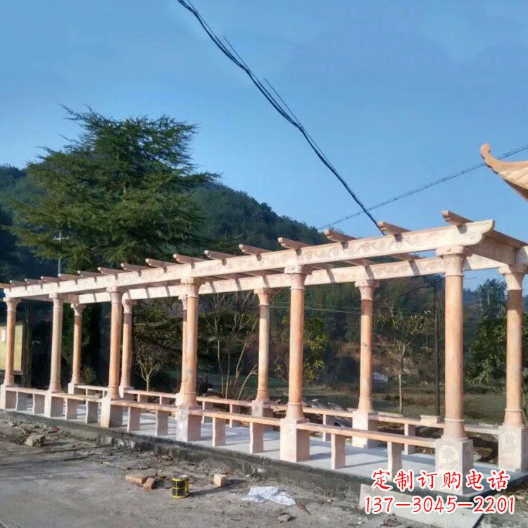 开封晚霞红花架长廊