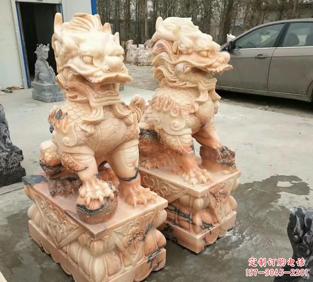 开封晚霞红酒店麒麟门墩