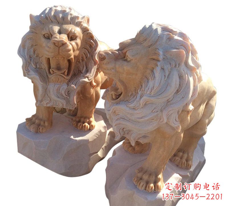开封晚霞红欧式西洋狮子雕塑