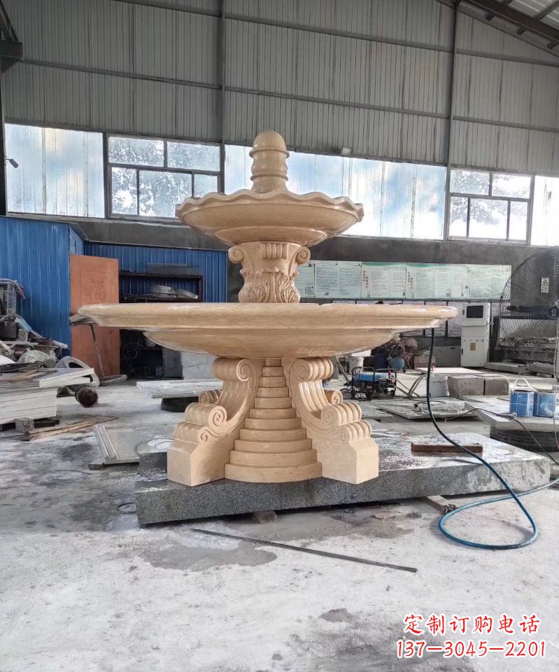 开封晚霞红喷泉石雕广场景观雕塑