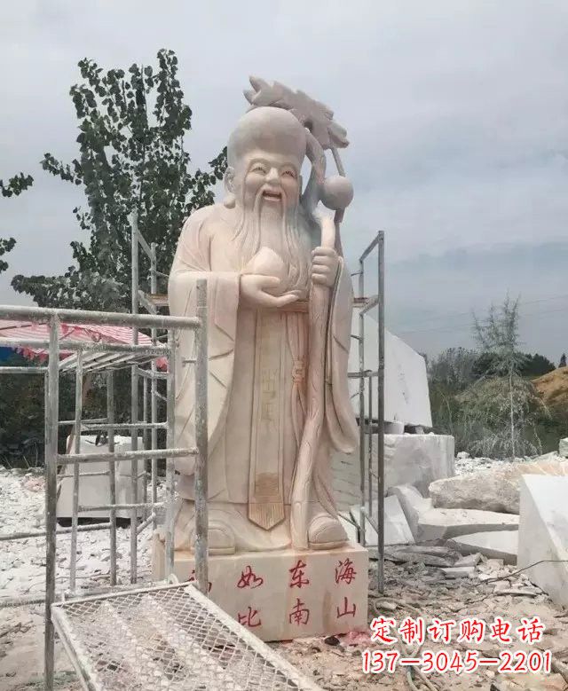 开封晚霞红神像老寿星雕塑