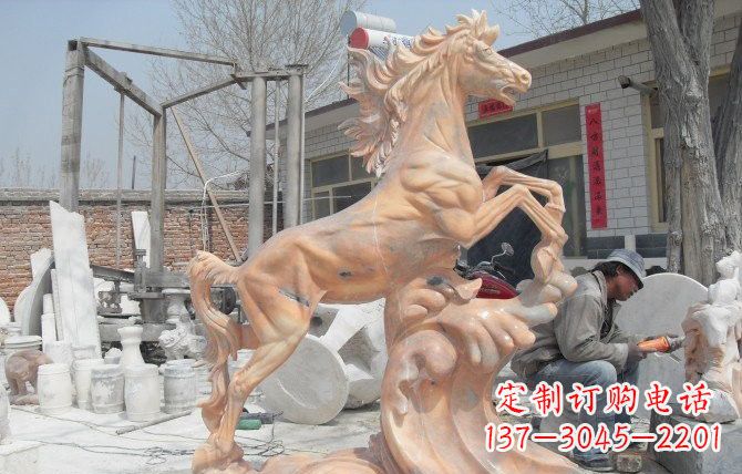 开封晚霞红踏浪奔马石雕222