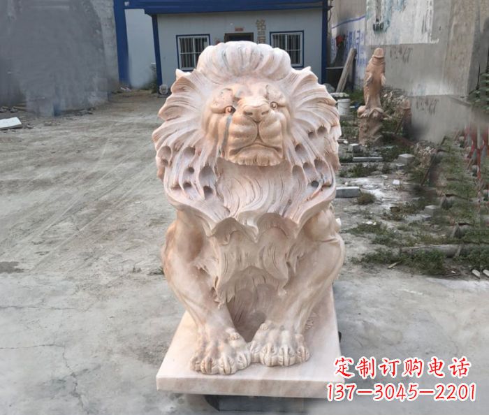 开封晚霞红西洋欧式狮子石雕