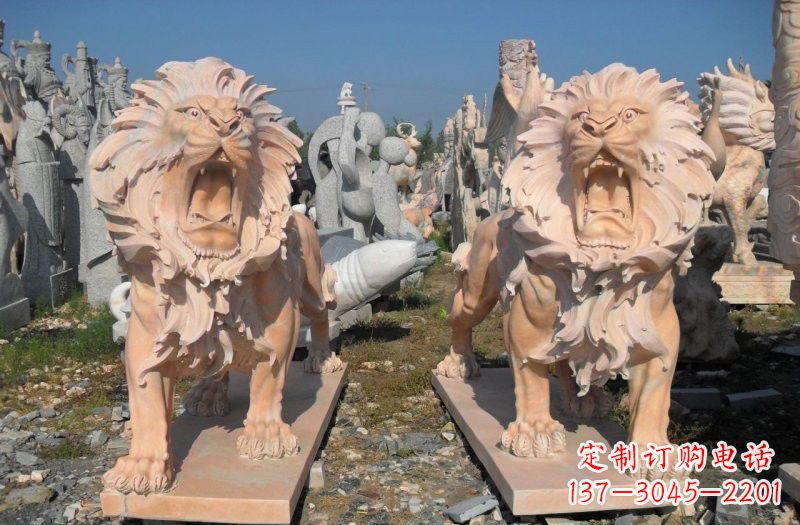 开封晚霞红西洋狮子雕塑