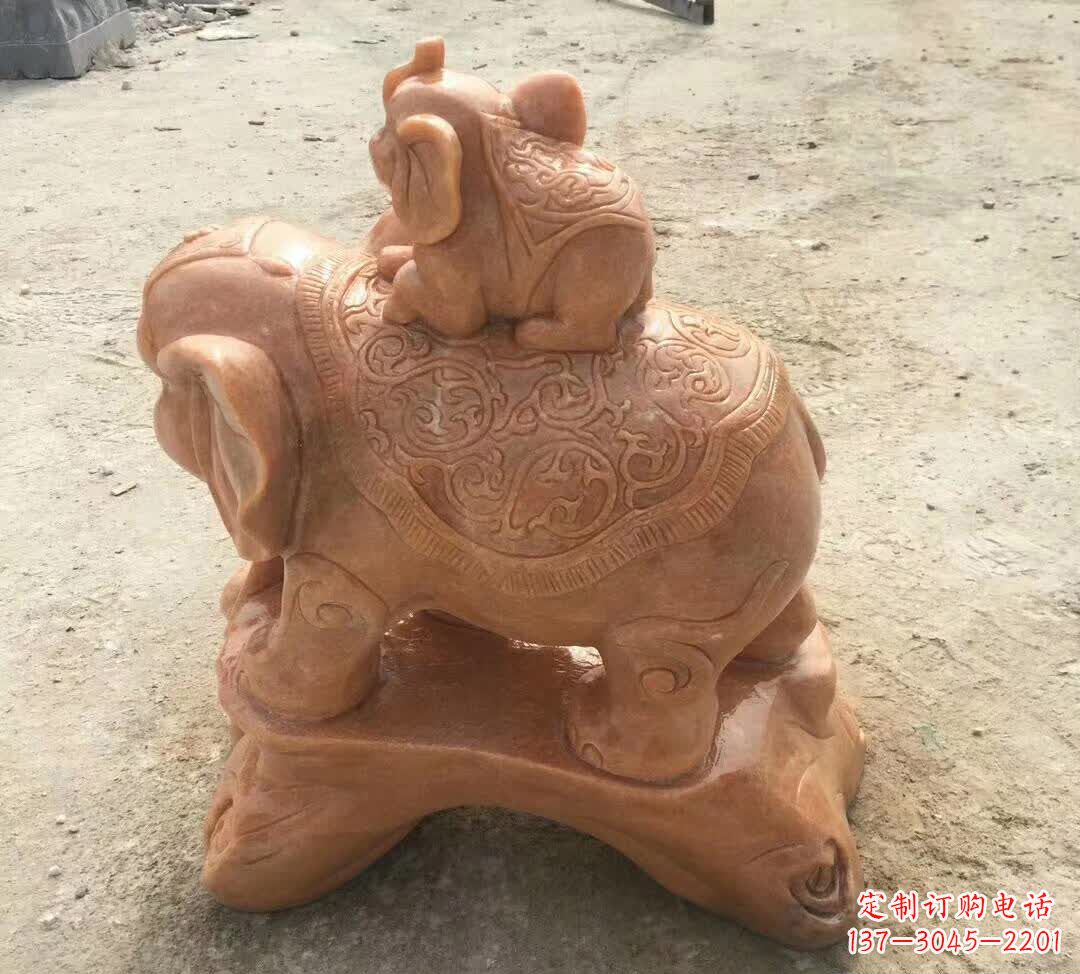 开封晚霞红小象招财动物