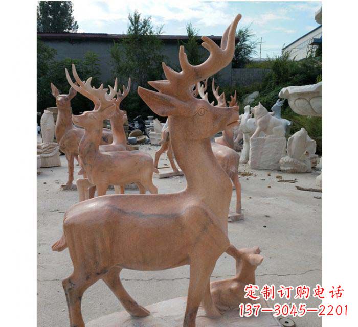 开封晚霞红驯鹿动物公园石雕