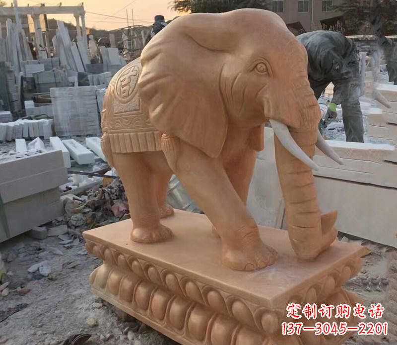 开封晚霞红元宝招财大象