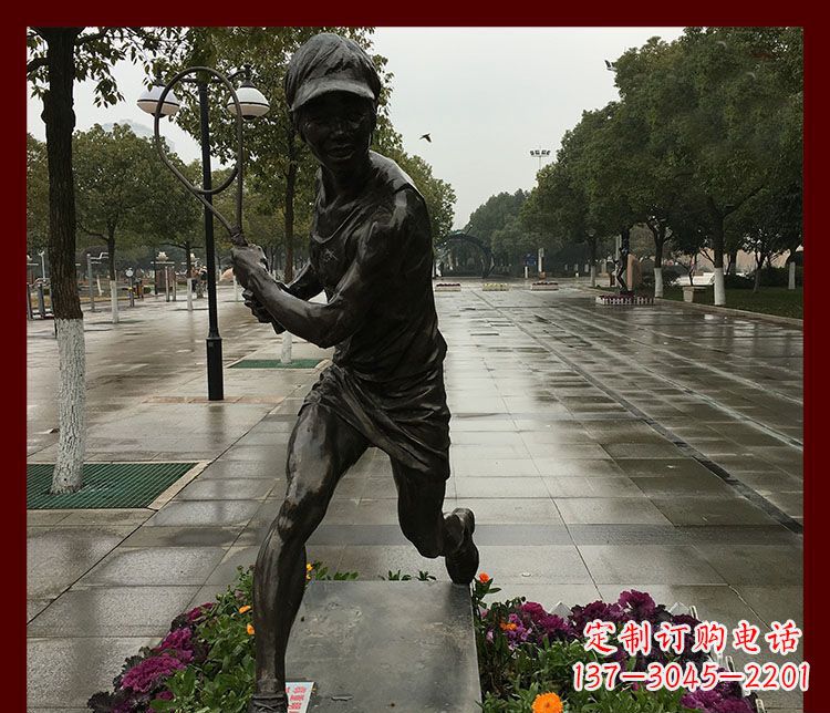 开封网球运动人物铜雕