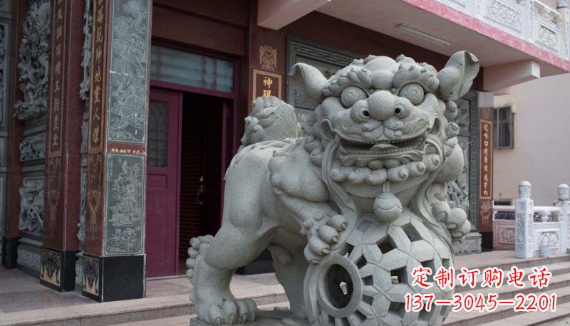 开封网球狮石雕南方狮子雕塑