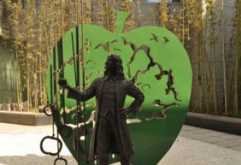 开封拿着苹果的牛顿西方名人铜雕