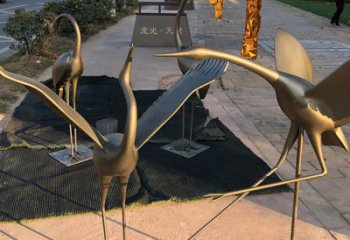 开封上海不锈钢动物鹤雕塑，精美绝伦