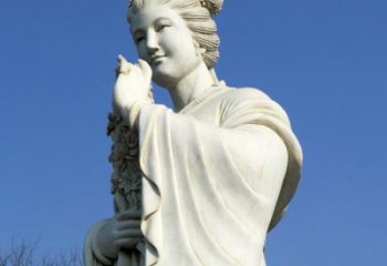 开封十二花神之三月桃花息夫人汉白玉精美美女雕像