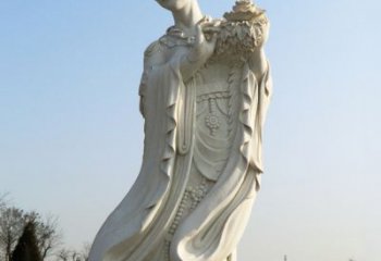 开封古典美女雕塑——十二花神之四月牡丹杨玉环汉白玉