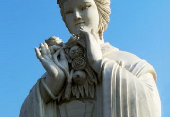 开封石榴之美——十二花神之五月石榴李氏汉白玉古代美女雕像