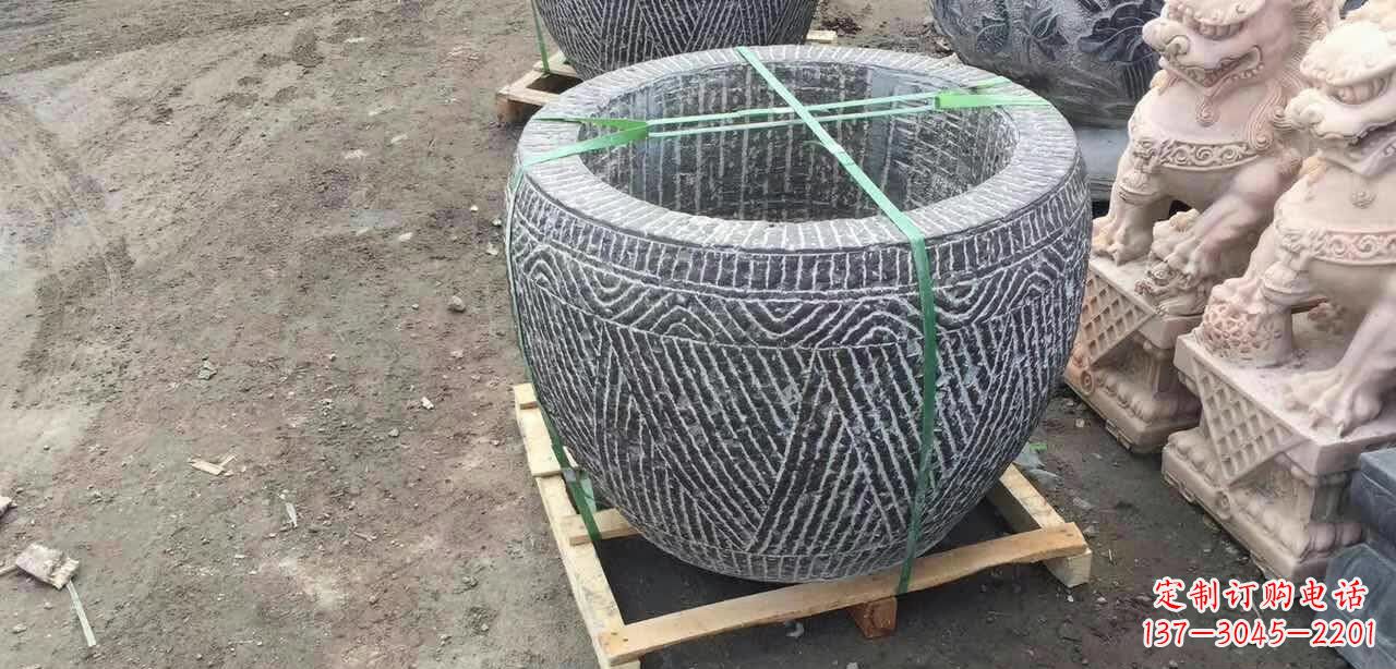 开封纹理石浮雕水缸