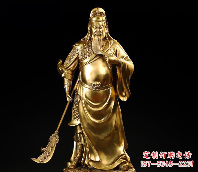 开封武圣握刀关公铜雕