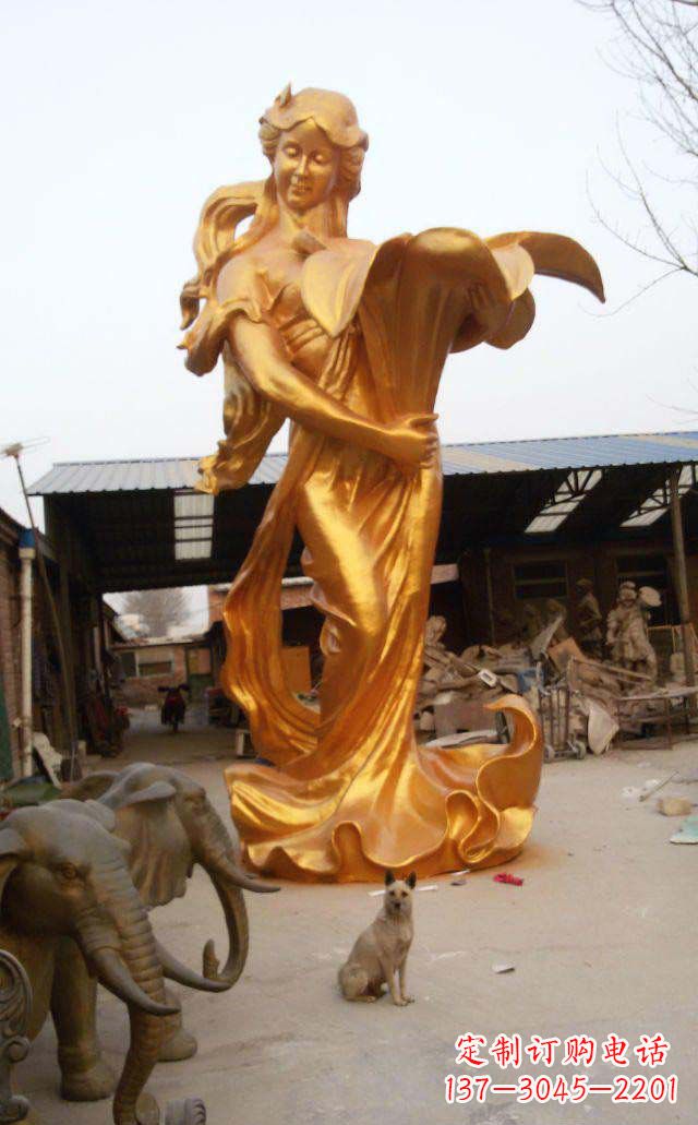 开封西方美女人物铜雕