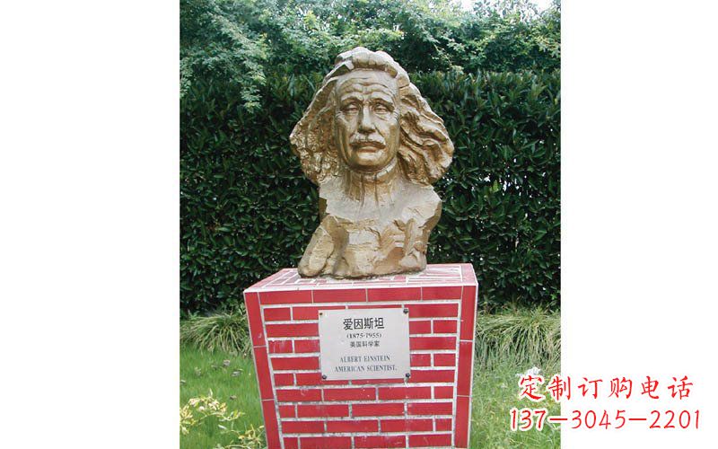 开封西方名人爱因斯坦头像铜雕