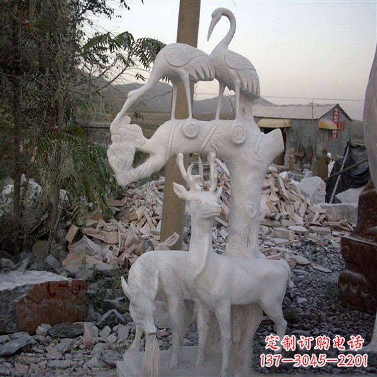 开封仙鹤石雕景观摆件