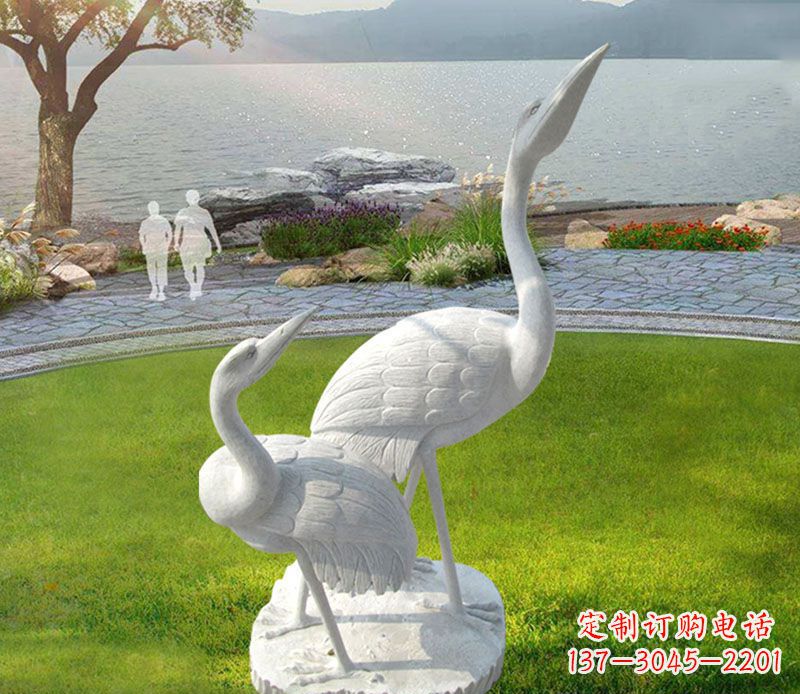 开封仙鹤石雕公园动物雕塑