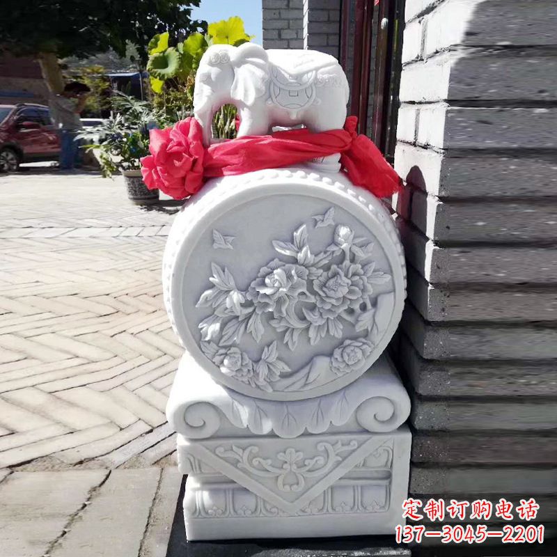 开封仙鹤石雕门墩