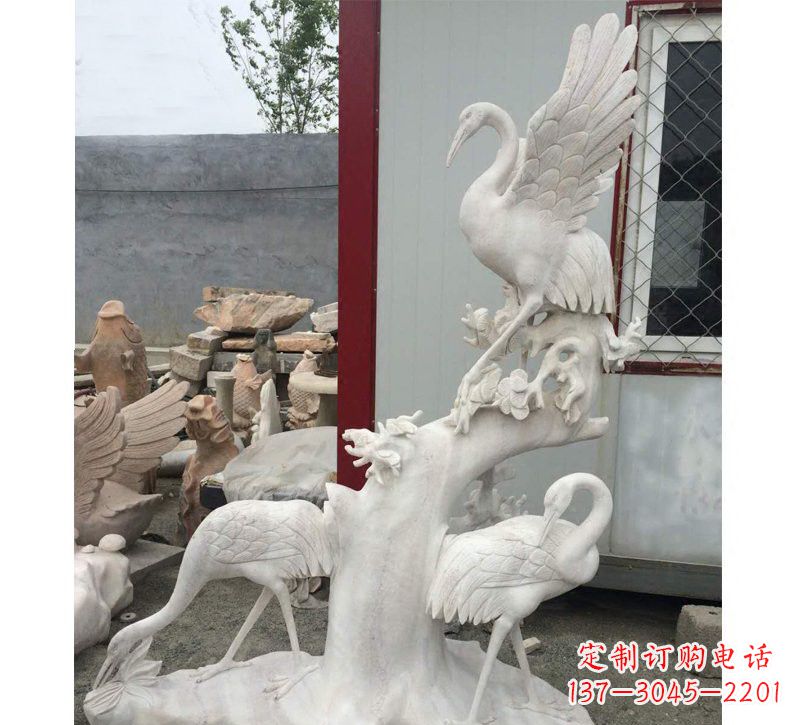 开封仙鹤松树石雕