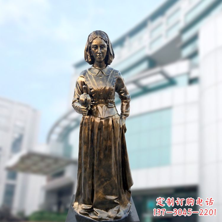 开封现代护理教育奠基人南丁格尔玻璃钢仿铜雕像