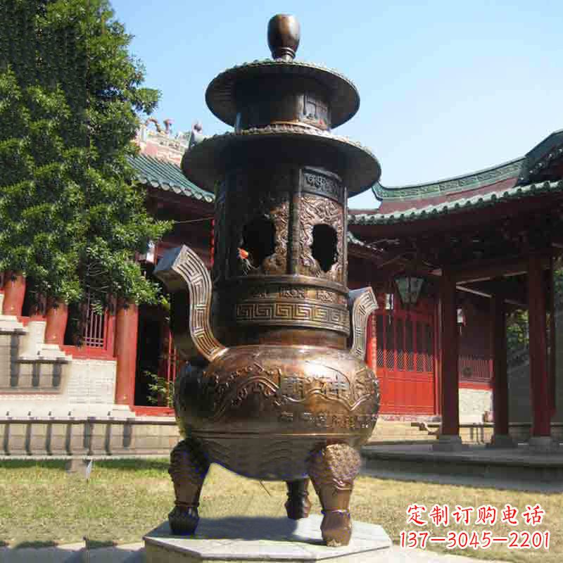 开封现代铜制香炉铜雕香炉